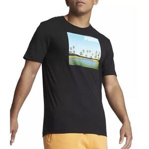 Puma Serve It Graphic Crew Neck Short Sleeve Tennis T-Shirt Men's Black Tee‎ XL